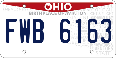OH license plate FWB6163