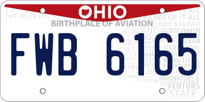 OH license plate FWB6165