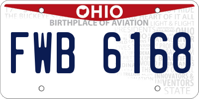 OH license plate FWB6168