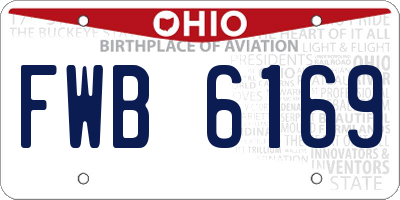 OH license plate FWB6169