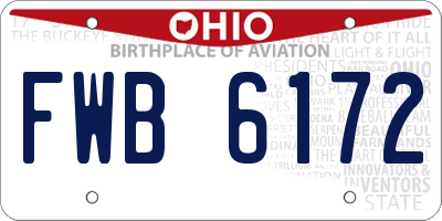 OH license plate FWB6172