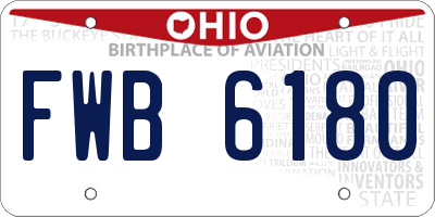 OH license plate FWB6180