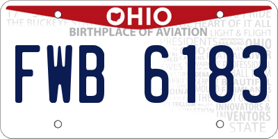 OH license plate FWB6183