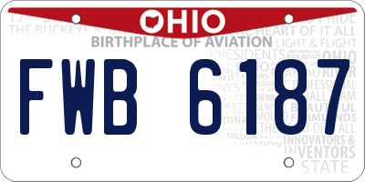OH license plate FWB6187