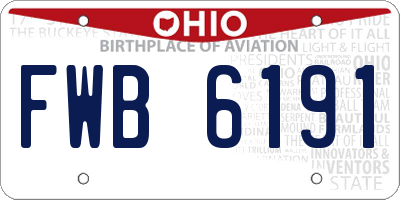 OH license plate FWB6191