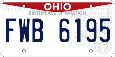 OH license plate FWB6195