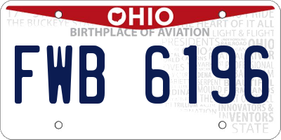 OH license plate FWB6196