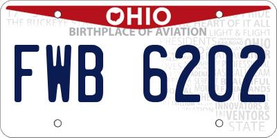 OH license plate FWB6202