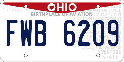 OH license plate FWB6209