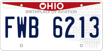 OH license plate FWB6213