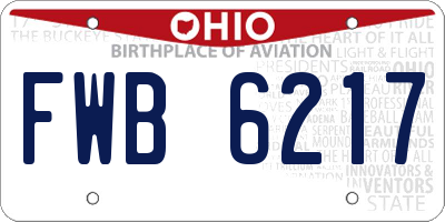 OH license plate FWB6217