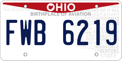 OH license plate FWB6219