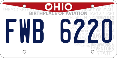 OH license plate FWB6220