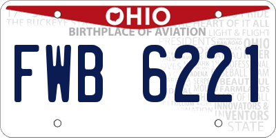 OH license plate FWB6221