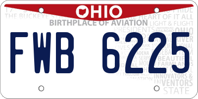 OH license plate FWB6225