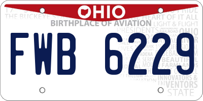 OH license plate FWB6229