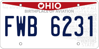 OH license plate FWB6231