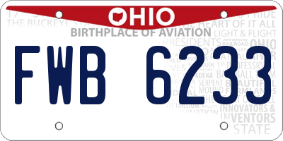 OH license plate FWB6233