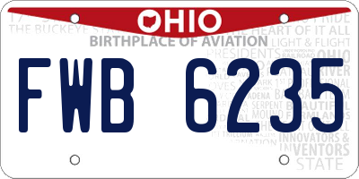 OH license plate FWB6235