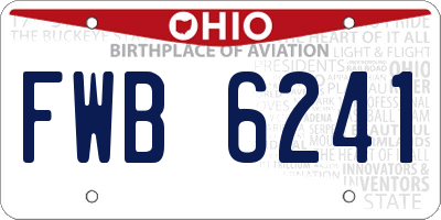 OH license plate FWB6241