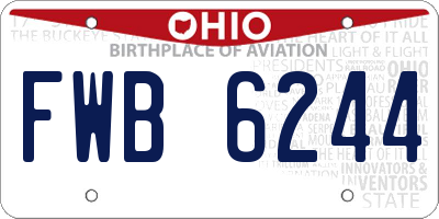 OH license plate FWB6244