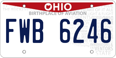 OH license plate FWB6246