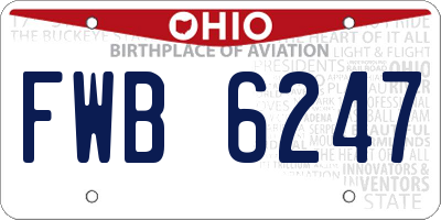 OH license plate FWB6247