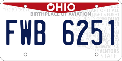 OH license plate FWB6251