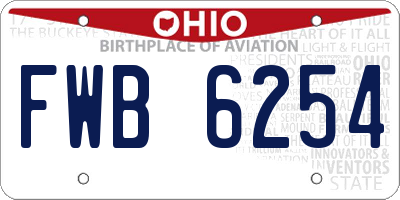 OH license plate FWB6254