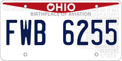 OH license plate FWB6255