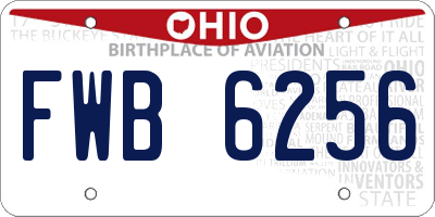 OH license plate FWB6256