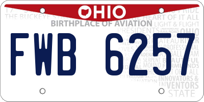 OH license plate FWB6257