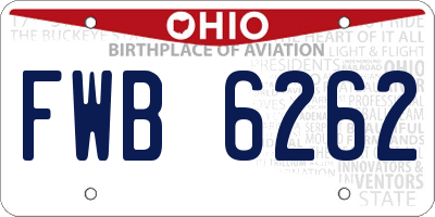 OH license plate FWB6262