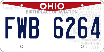 OH license plate FWB6264