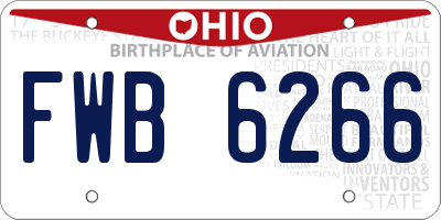 OH license plate FWB6266