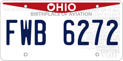 OH license plate FWB6272