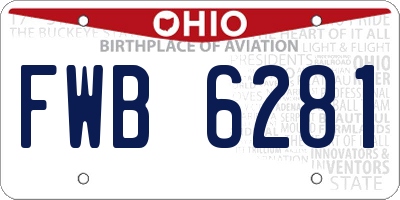 OH license plate FWB6281