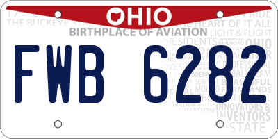OH license plate FWB6282
