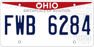 OH license plate FWB6284