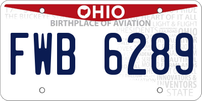 OH license plate FWB6289