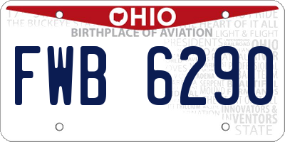 OH license plate FWB6290