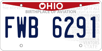 OH license plate FWB6291