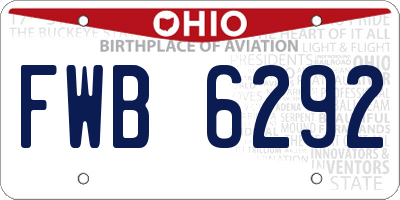 OH license plate FWB6292