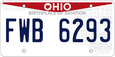 OH license plate FWB6293