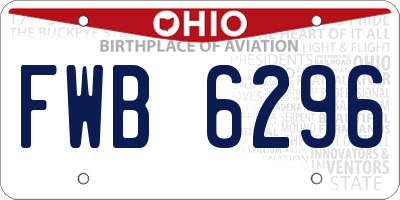 OH license plate FWB6296