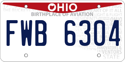 OH license plate FWB6304