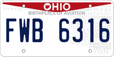 OH license plate FWB6316