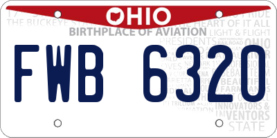 OH license plate FWB6320
