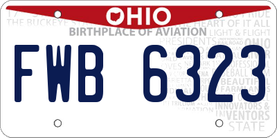 OH license plate FWB6323
