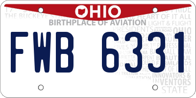 OH license plate FWB6331